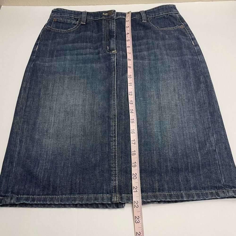 Boden Denim Dark Wash Knee Length Jean Skirt Size 8 - Picture 5 of 9